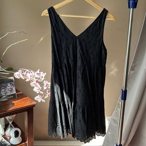Loft eyelet shift dress in black